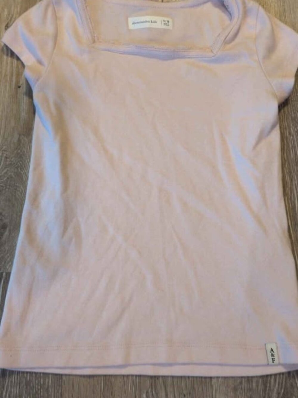 Abercrombie Kids Square Neck Lace Trim Tee 9/10